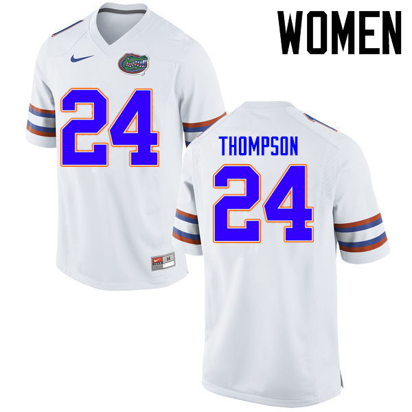 Women Florida Gators #24 Mark Thompson College Football Jerseys Sale-White